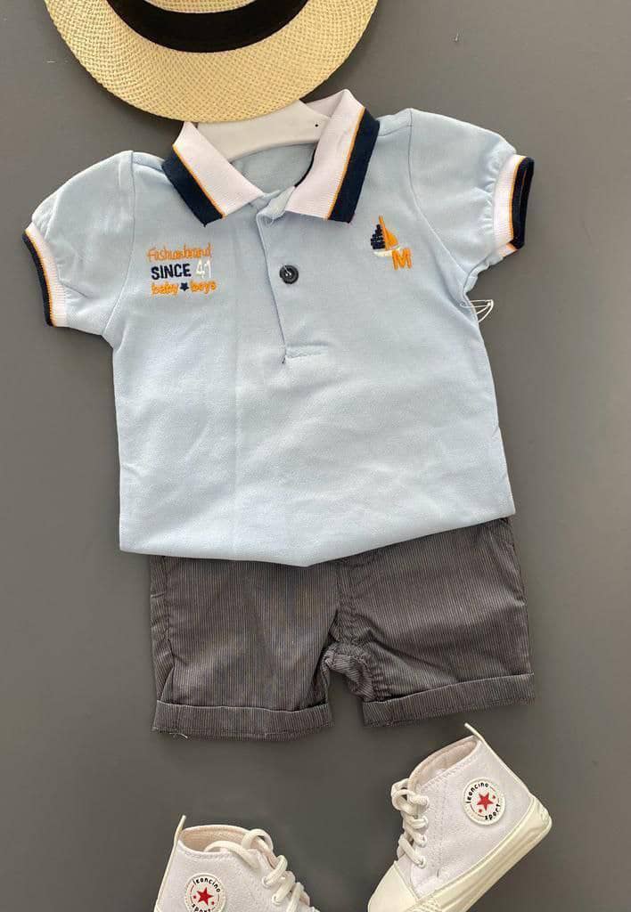 Boys' Polo Shirt, Shorts & Shoes Set - Stylish & Comfortable